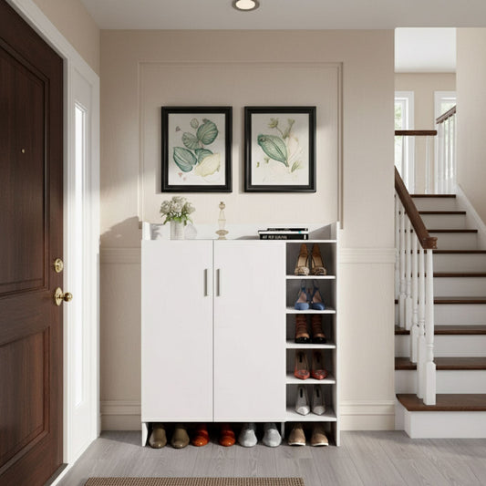 Shoe Cabinet, 100 × 32 × 120 cm - White - AZ40058