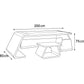 Desk 200 x 80 x 75 cm - Brown and white - AZ50001