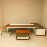 Desk 200 x 80 x 75 cm - Brown and white - AZ50001