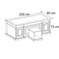 مكتب 200×80×75 سم - بني - AZ50007