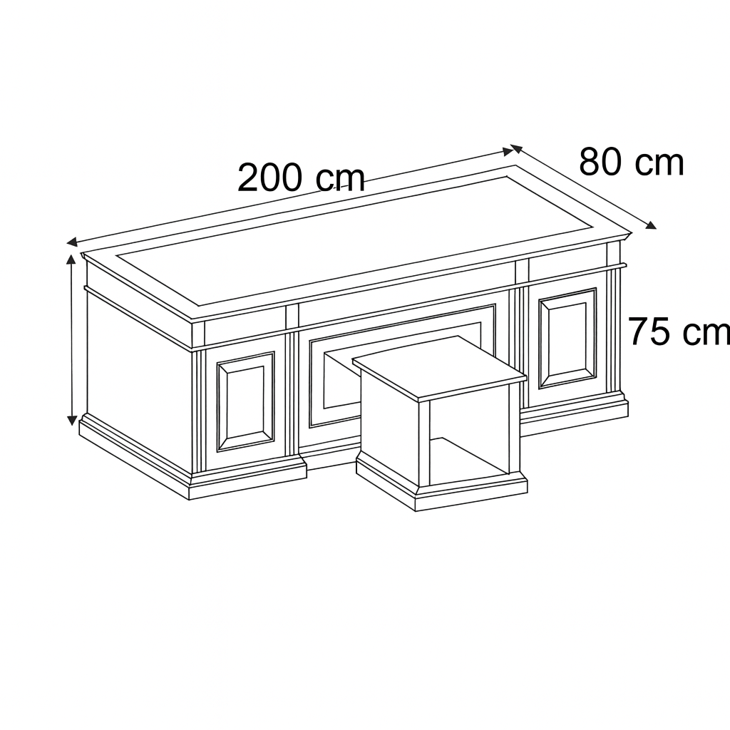 مكتب 200×80×75 سم - بني - AZ50007