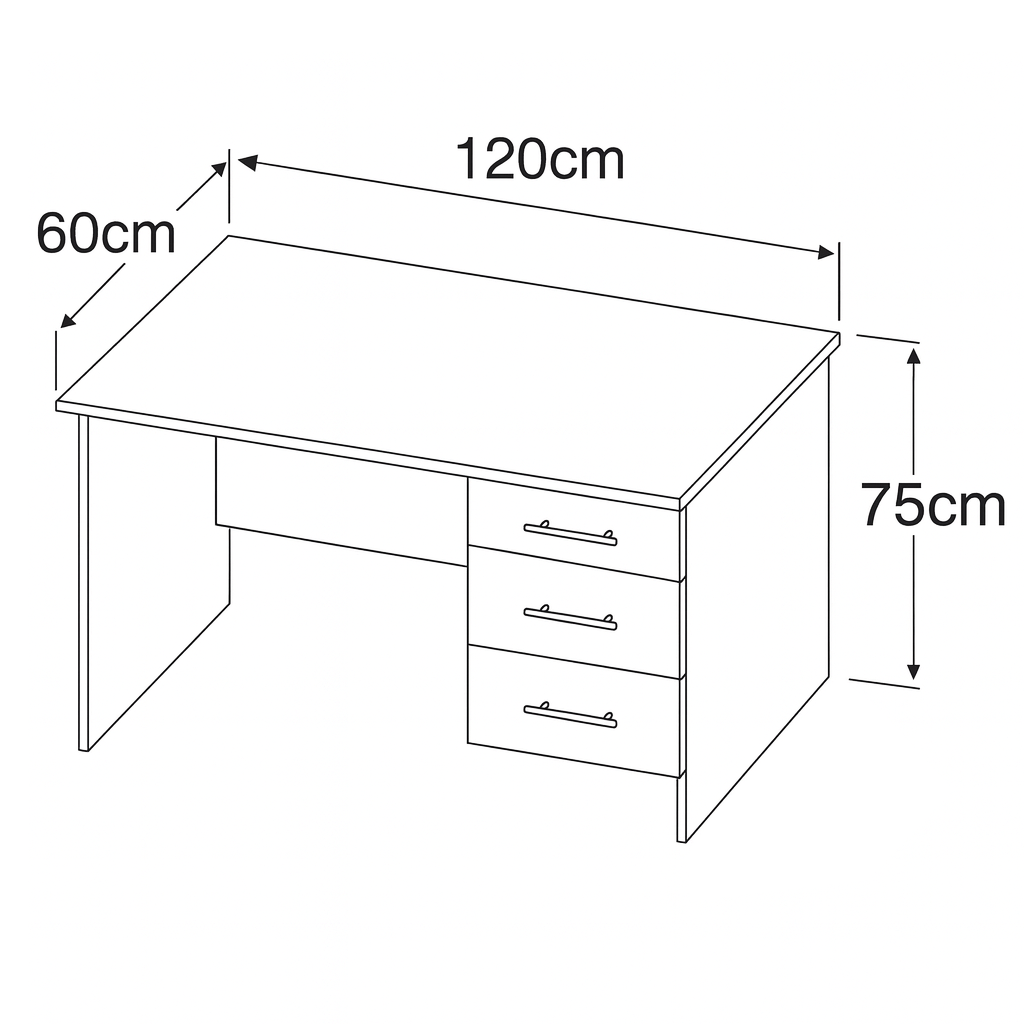 مكتب 120×60×75 سم - بني - AZ50014