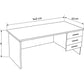 مكتب 140×80×75 سم - رمادي - AZ50015