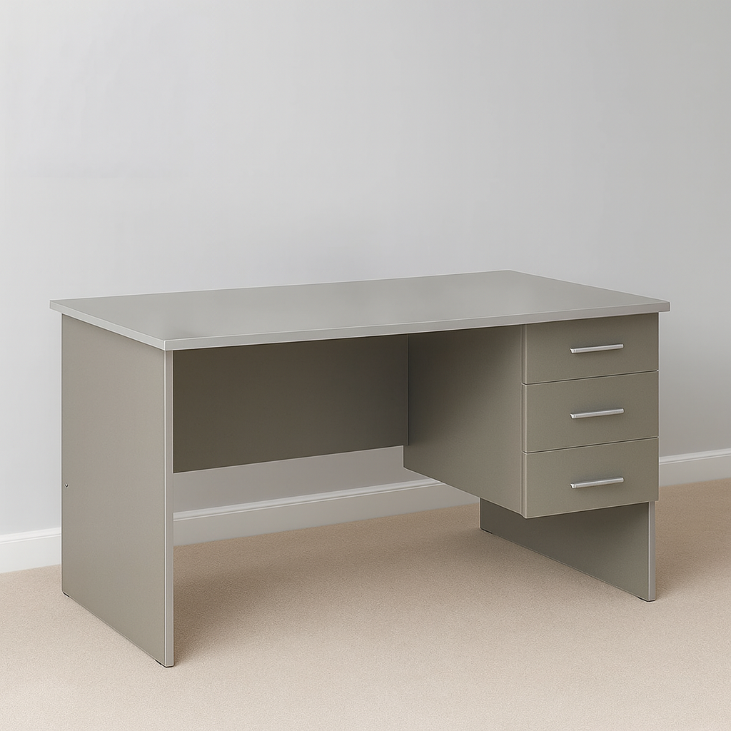 مكتب 100×60×75 سم + وحدة أدراج معلّقة – رمادي – AZ50060
