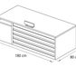 Desk 180 x 80 x 75 cm - Brown and white - AZ50018