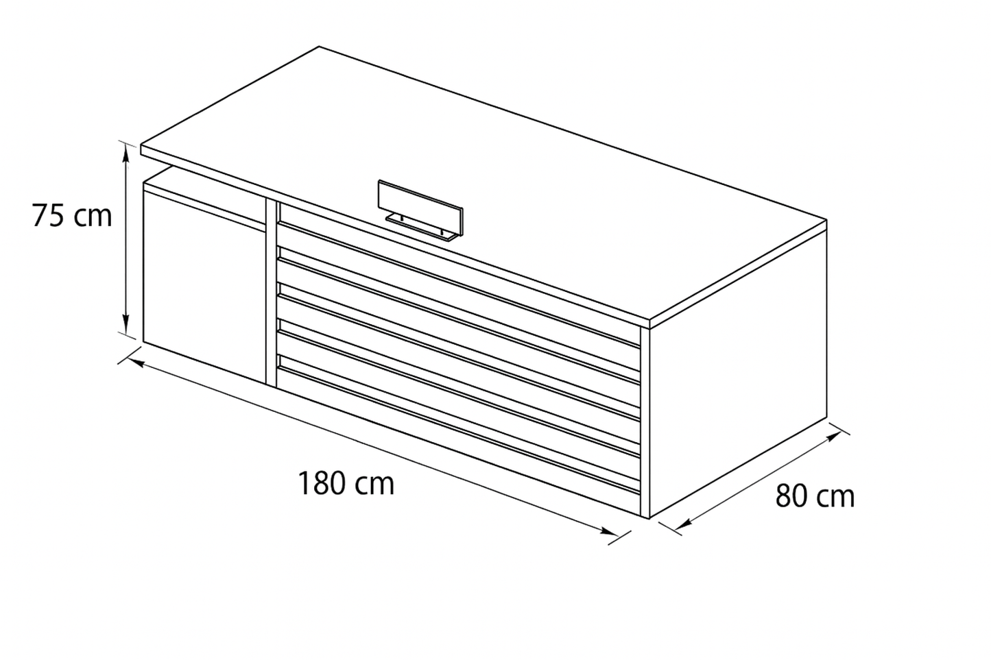 Desk 180 x 80 x 75 cm - Brown and white - AZ50018