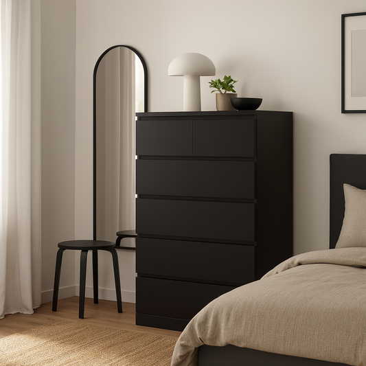 Unit Drawers, 80 × 45 × 123 cm - Black - AZ500190