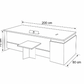 مكتب 200 × 80 × 75 سم - أسود - AZ50020