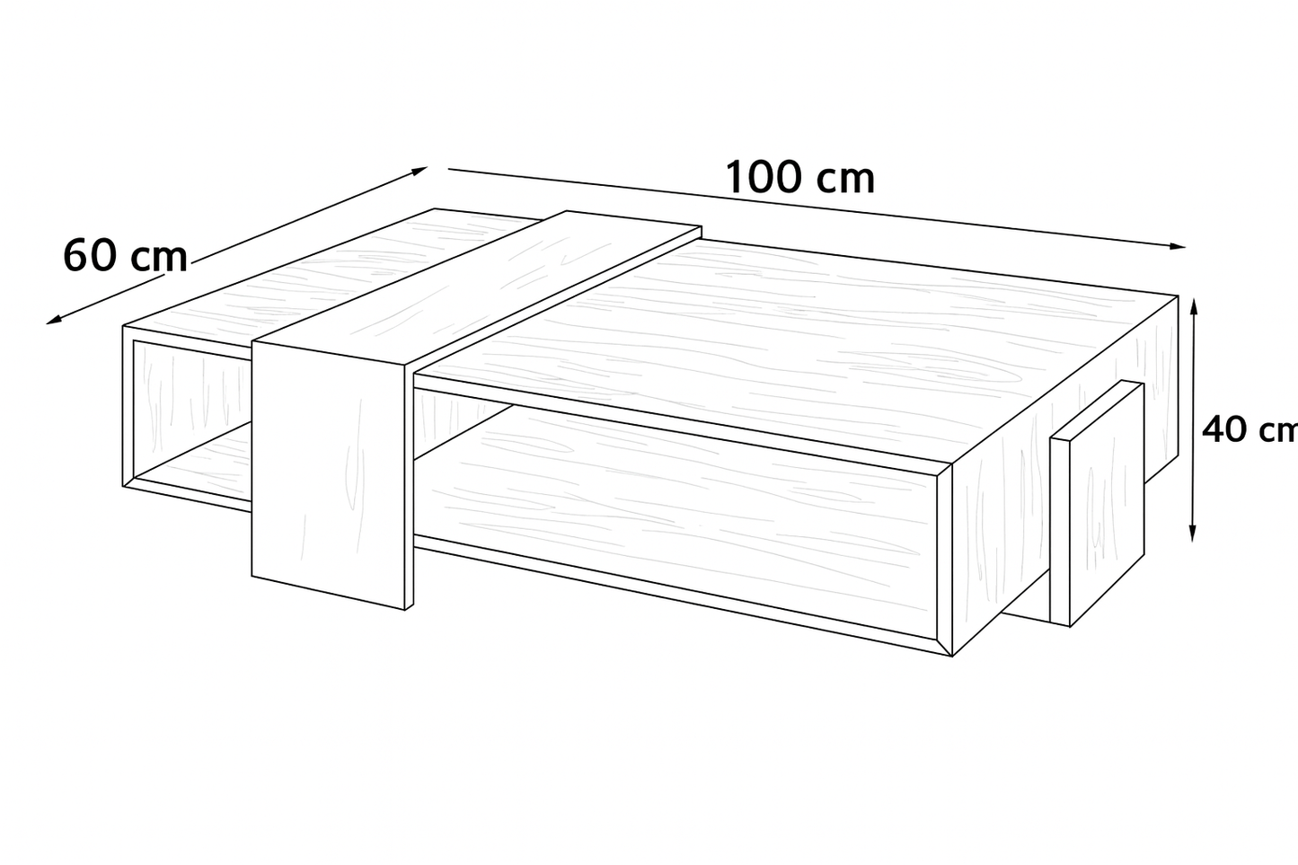 طاولة استقبال 100×60×40 سم - خشبي - AZH-00042
