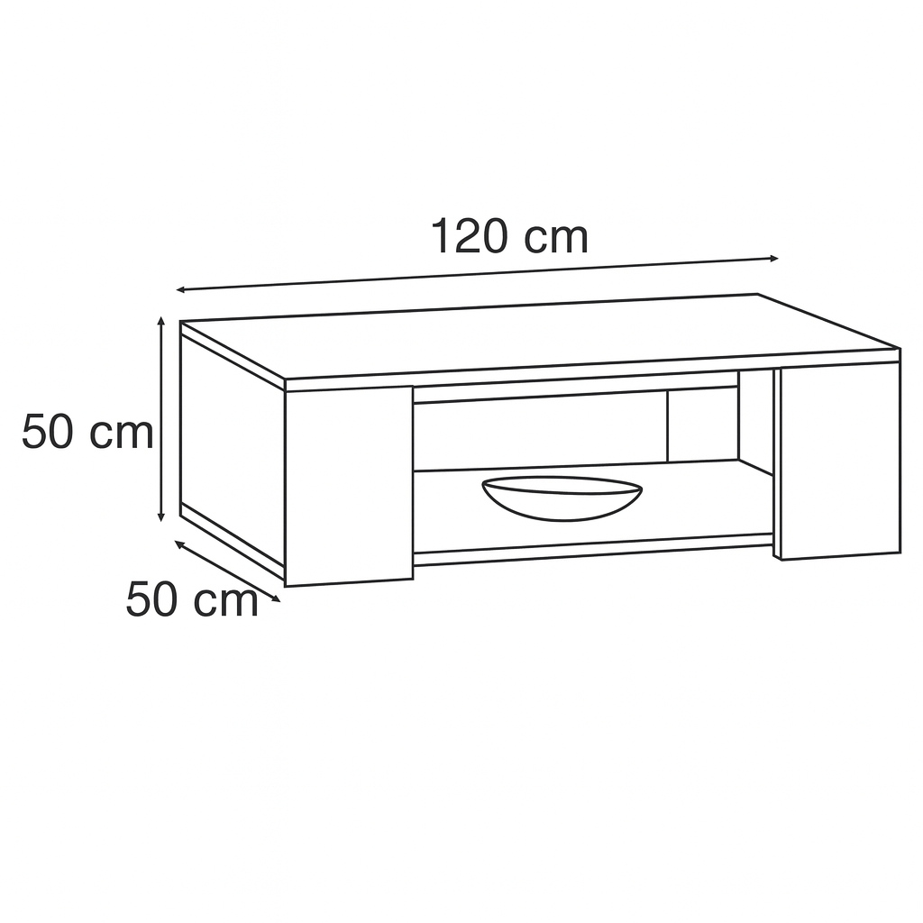 Reception Table, 120 × 50 × 50 cm - White and Brown - AZH-00051