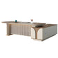 Desk 220 x 60x 75 - Beige and White - Natural wood - AZ12103
