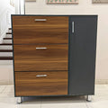 Shoe Cabinet, 80 × 40 × 95 cm - Grey and Brown - AZ40063
