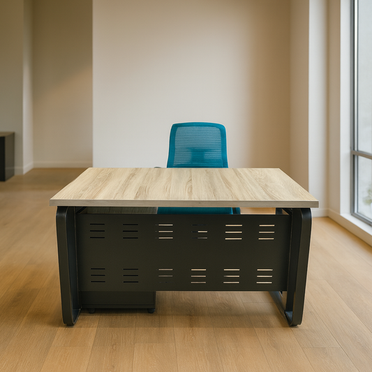 Desk 120 x 60 x 75 cm - wooden and black - AZ50011