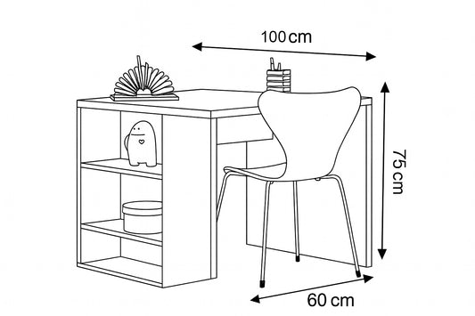Desk 100 x 60 x 75 cm - White - AZ1170