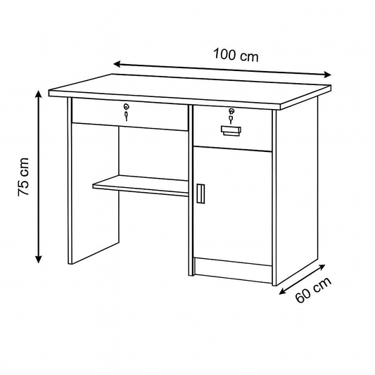 Desk 100 x 60 x 75 cm - Wooden- AZ1092