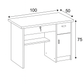 Desk 100 x 50 x 75 cm - White - AZ1065