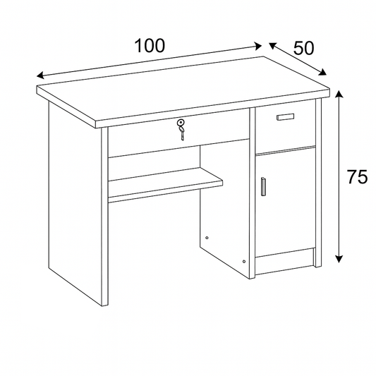 مكتب 100 × 50 × 75 سم - أبيض - AZ1065