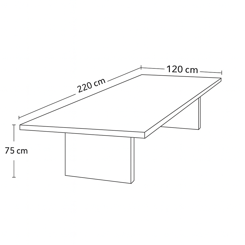 طاولة اجتماعات 220×120×75 سم – بني – AZ11101