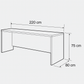 Desk 75 x 220 x 80 cm - Wooden - AZ11189