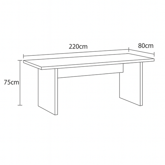 Desk 75 x 220 x 80 cm - Wooden - AZ11171