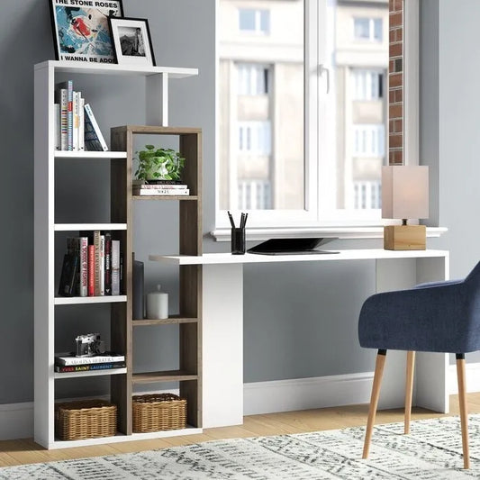 Desk 140 x 50 x 130 cm - White and Brown - AZ1010