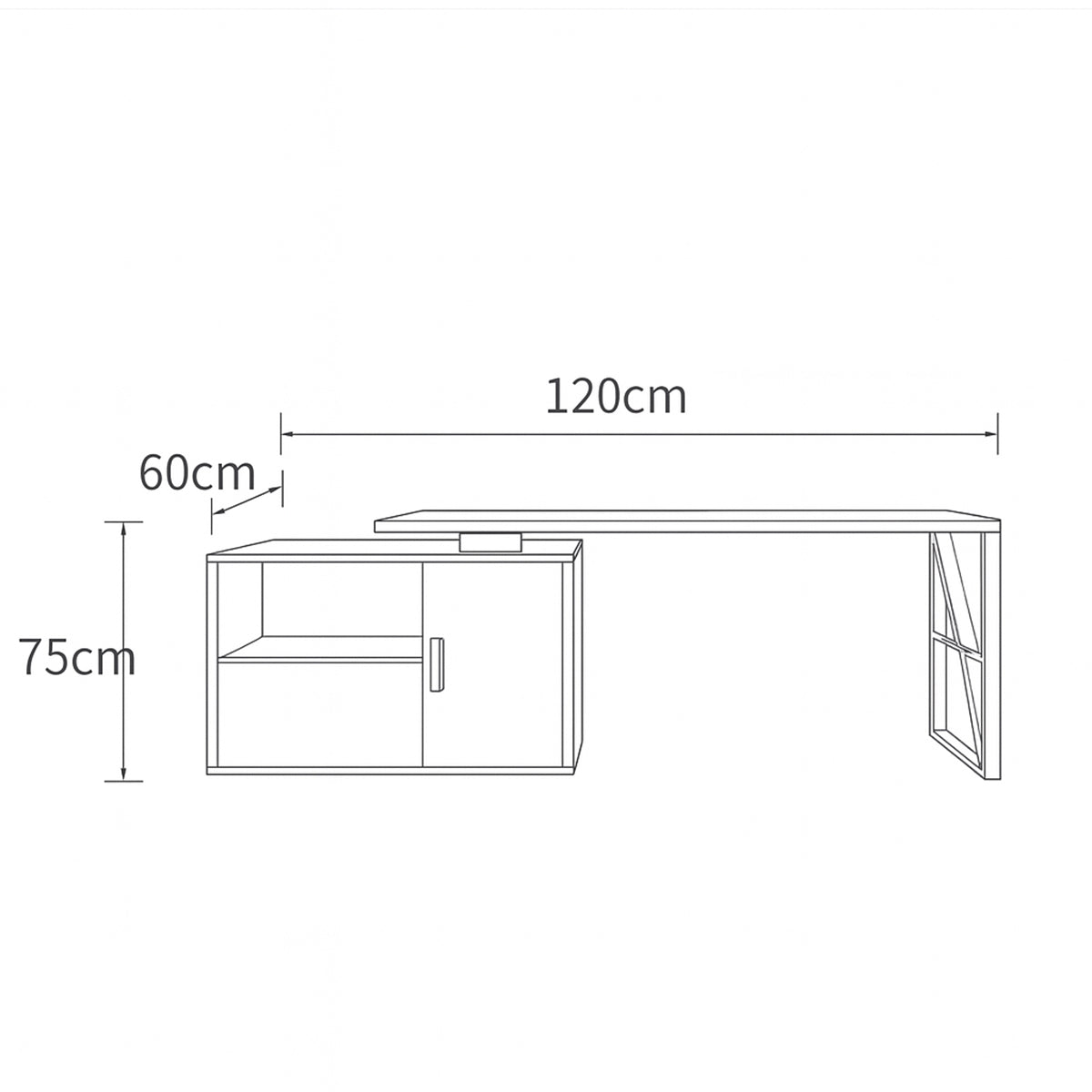 Desk 120 x60x 75 cm - black- AZ1302