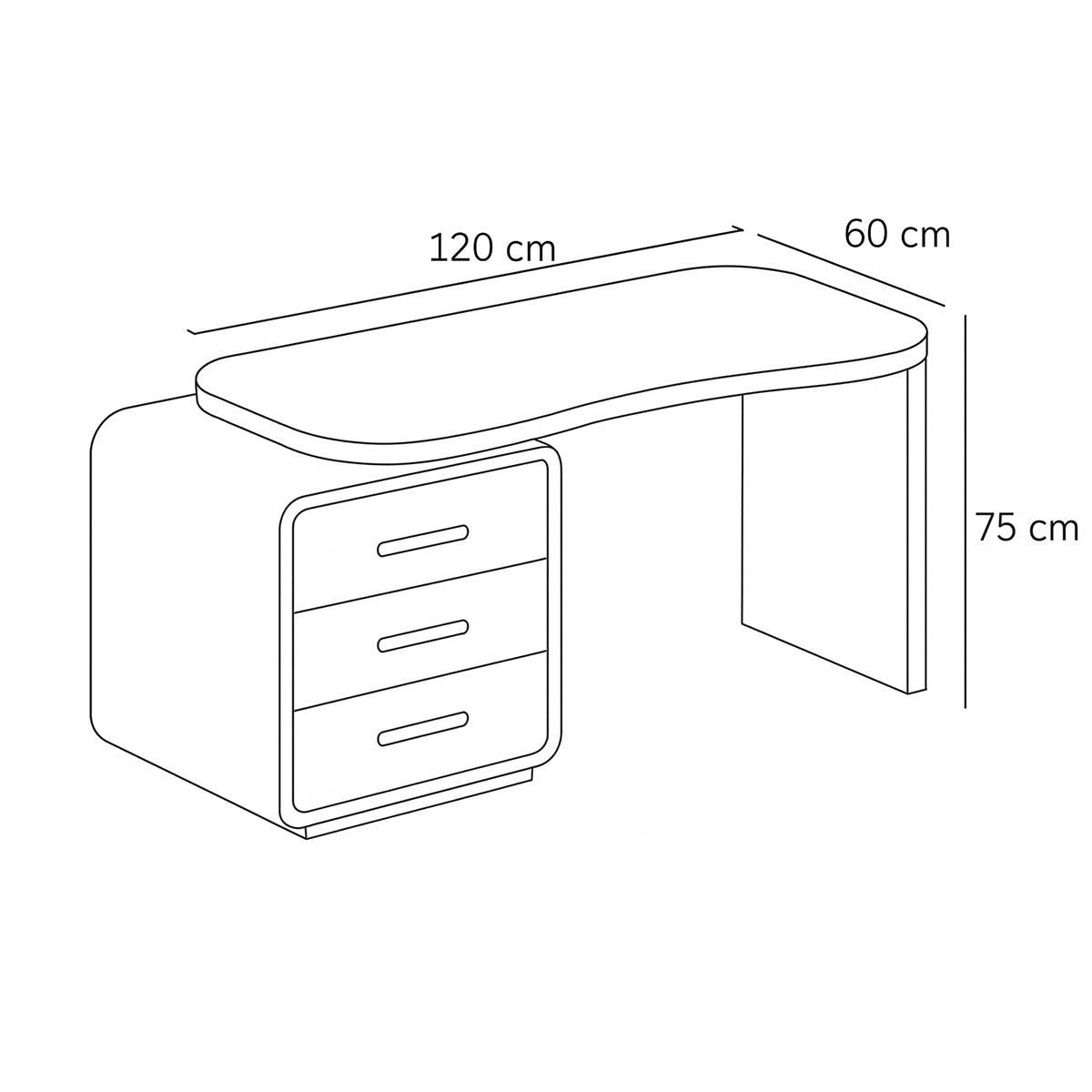 Desk 120 x60x 75 cm - white- AZ1308