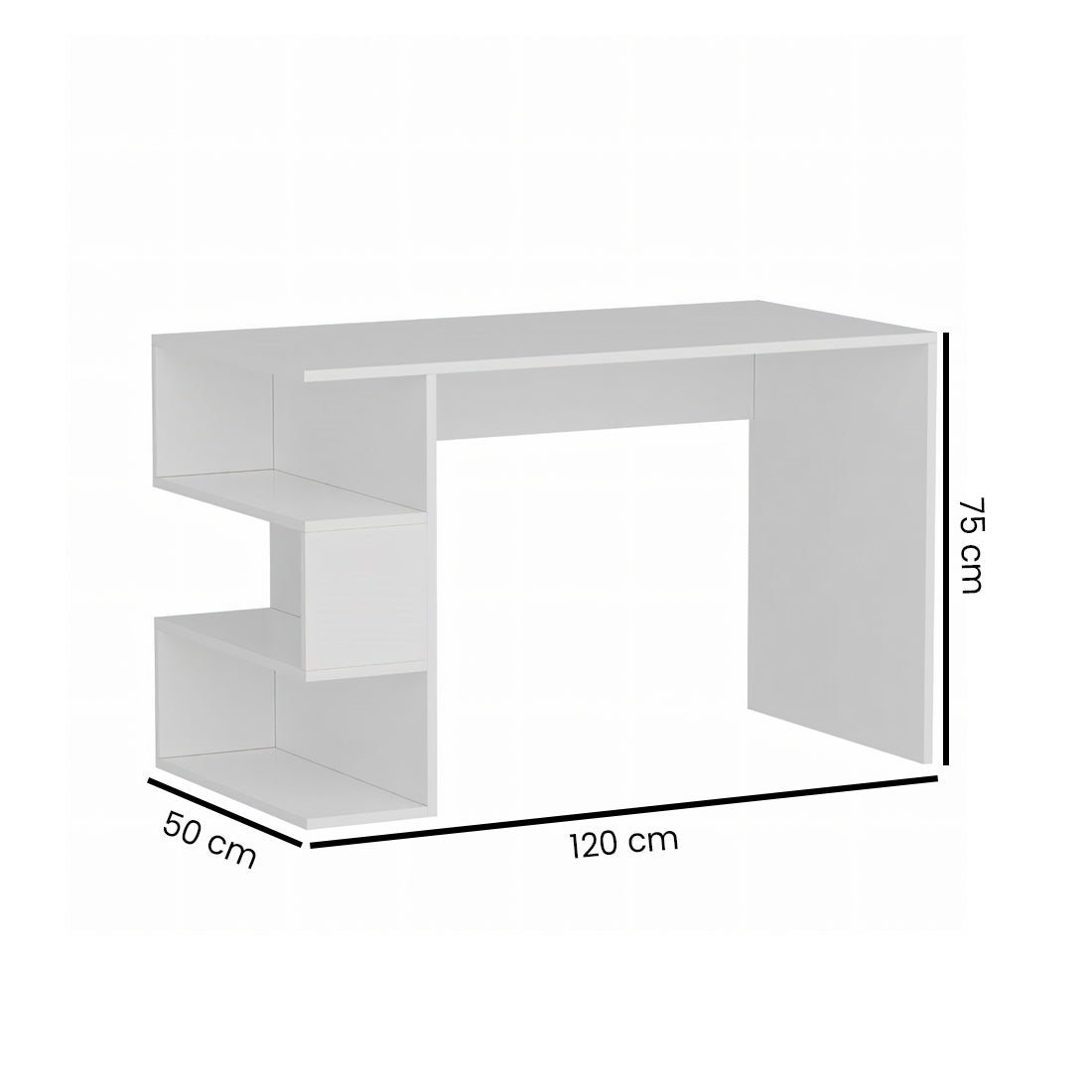 مكتب 120 × 75 × 50 سم – أبيض – AZ1018