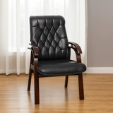 كرسي زائر تنفيذي خشبي 113×70×62 سم - أسود - موديل GL-207