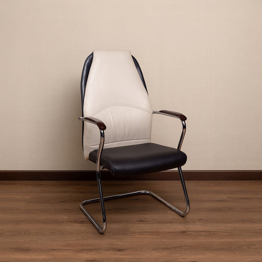 Fixed Visitor Chair 110*54*61 cm - White & Black - GL 315