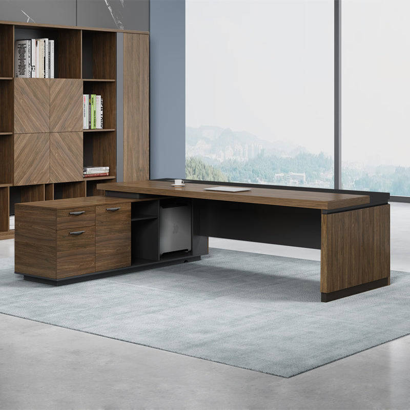 Manager's desk 220 x 80x 160- wooden and black- AZ1219