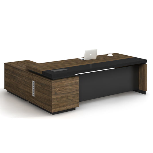 مكتب 220×160×75 سم + سايد – بني وأسود – AZ1219