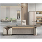 Desk 220 x 60x 75 - Beige and White - Natural wood - AZ12103