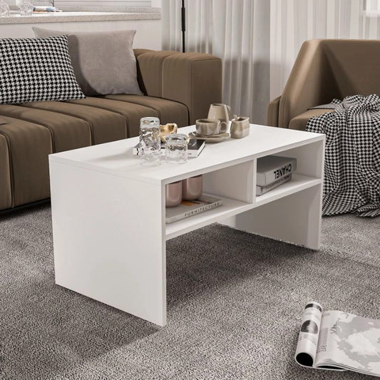طاولة استقبال 90×50×45 سم - أبيض - AZH-00027
