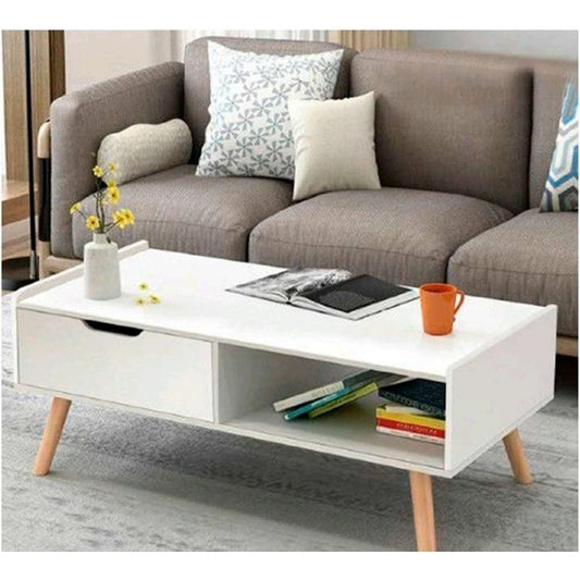 طاولة استقبال 90×42×50 سم - أبيض - AZH-00030
