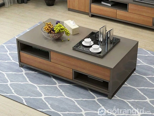 طاولة استقبال 100×50×40 سم - خشبي ورمادي - AZH-00043
