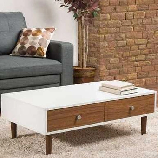 Reception Table, 100 × 50 × 40 cm - Wooden and White - AZH-00057