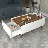 Reception Table, 100 × 50 × 40 cm - Wooden and White - AZH-00061