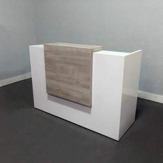 كاونتر بمقاس 110 × 60 × 140 سم - أبيض وخشبي - AZ1209
