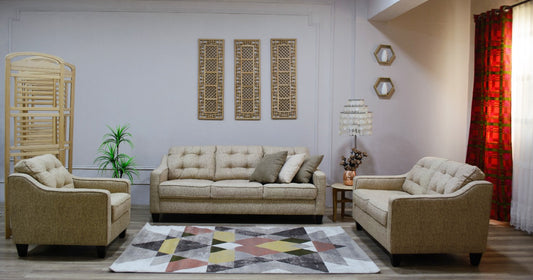 طقم انتريه مودرن 3 قطع (خشب أبلكاش، خشب زان، وخشب موسكي) – اللون: بيج – موانا
