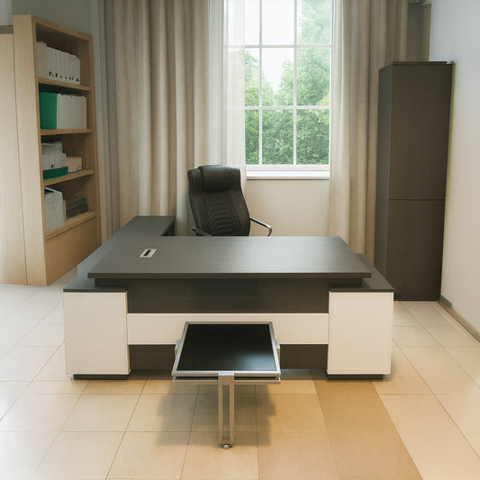 مكتب 200×80×75 سم - أسود وأبيض - AZ50003