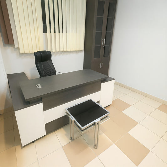 مكتب 200×80×75 سم - أسود وأبيض - AZ50003