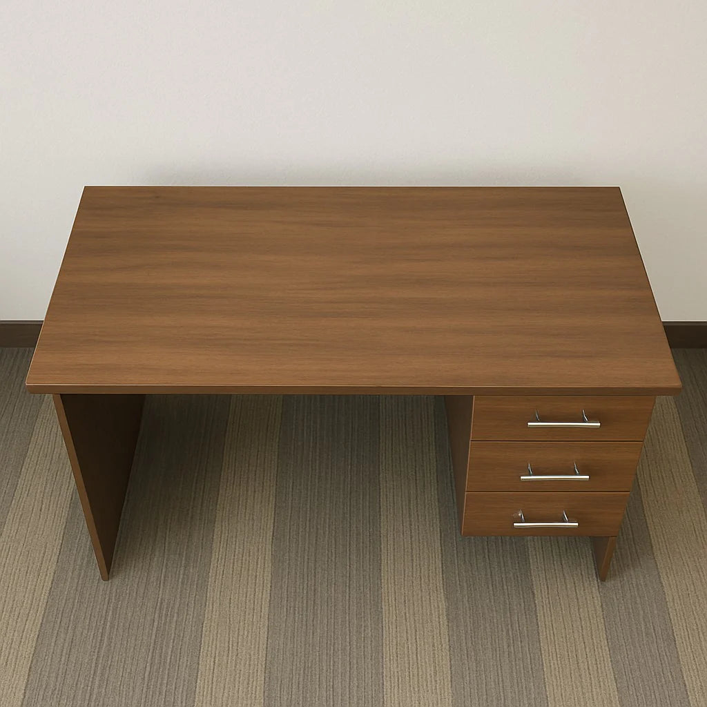 Desk 120×60×75 cm + Attached Drawer Unit – Brown – AZ50014
