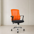 Mid Back Office Chair 100*64*61 cm - Orange & Black - 908