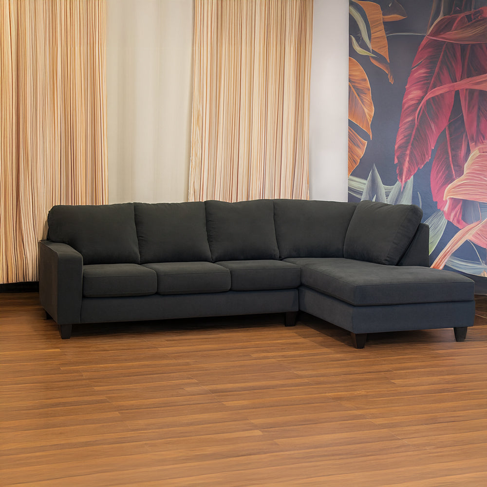 Home Corner Sofa (MDF, Plywood) –  Dark Gray– Loura