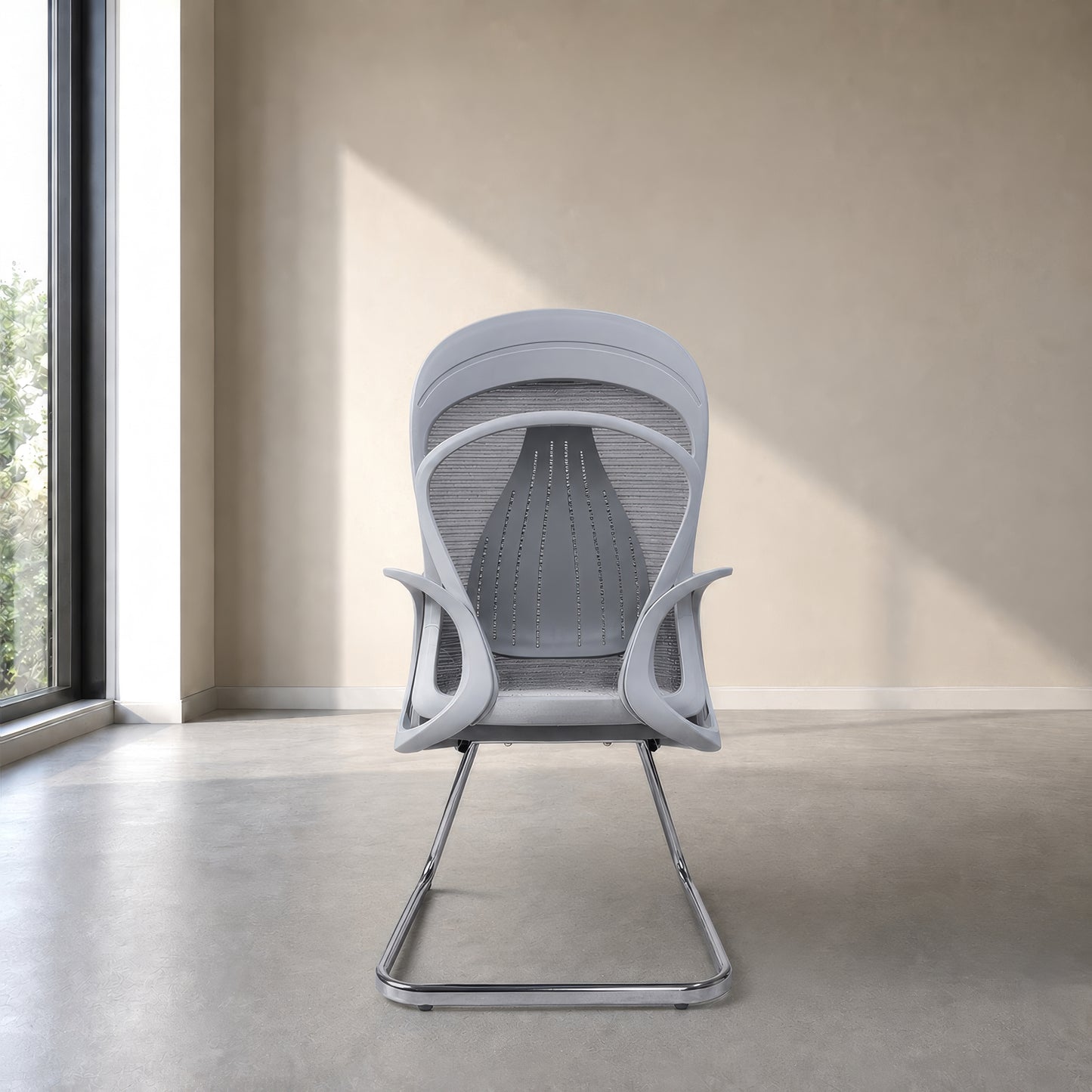 Fixed Back Office Chair 61*62*100 cm - Grey - A809-2
