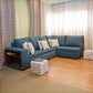 Modern L-Shaped Corner Sofa (Pine Wood, Plywood) – Turquoise – Tokyo