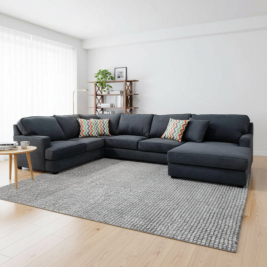Modern L-Shaped Corner Sofa (Pine Wood, Plywood) Color: black – Talent