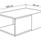 طاولة استقبال 100×60×40 سم - بني وأبيض - AZH-00026
