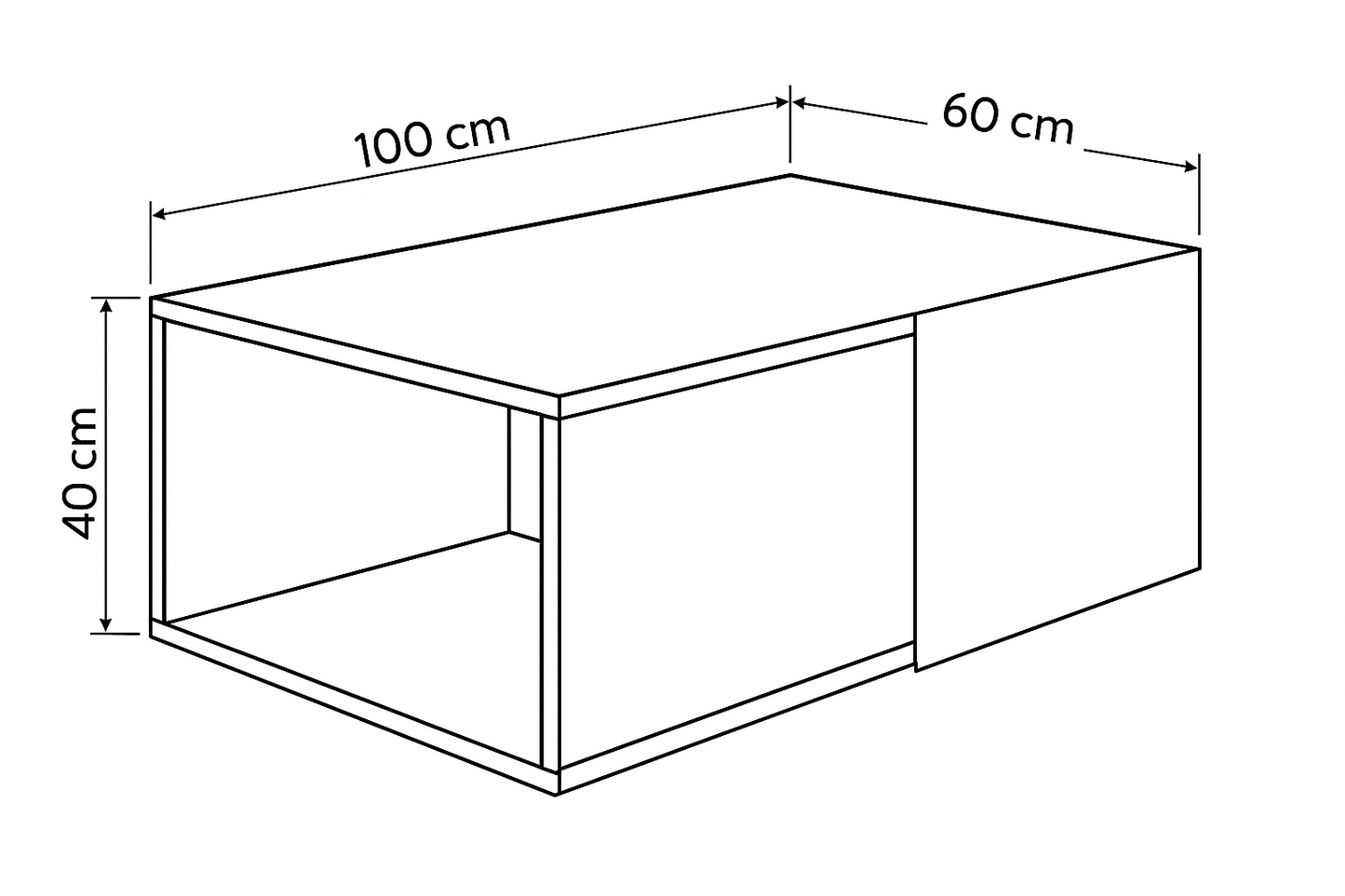 طاولة استقبال 100×60×40 سم - بني وأبيض - AZH-00026
